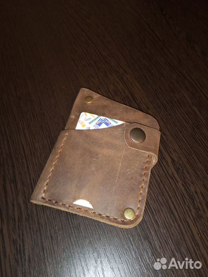 Картхолдер с отделом для купюр, натуральная кожа