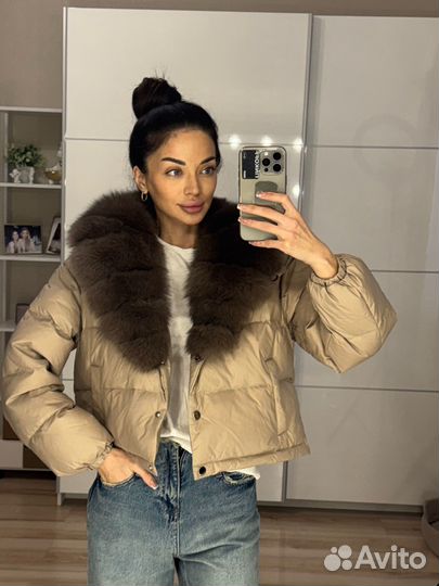Пуховик с натуральным мехом
