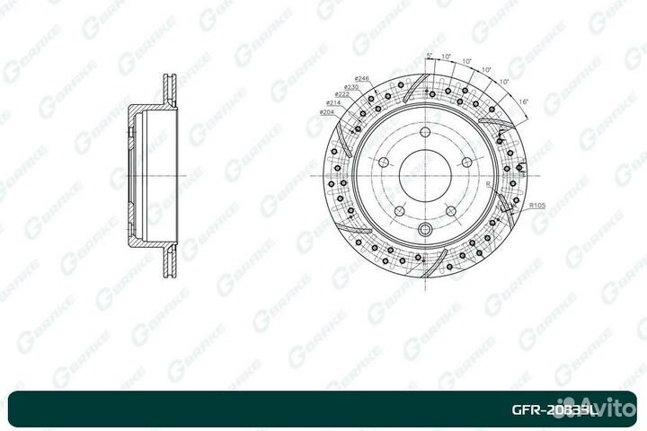 Диск тормозной перфорированный вентилируемый G