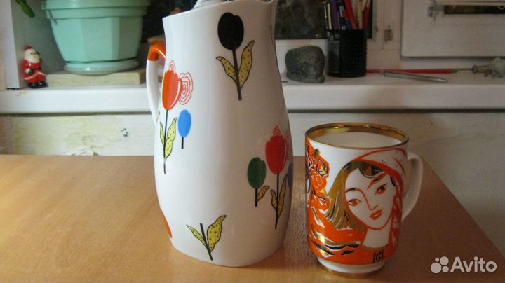 Кувшин тюльпаны и кружка дружба народов завод лфз