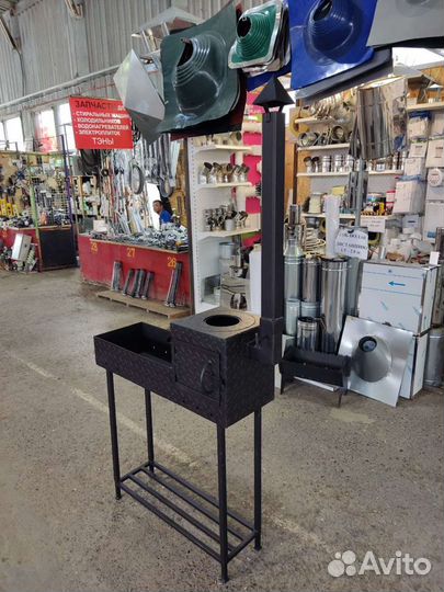 Мангал с печью под казан