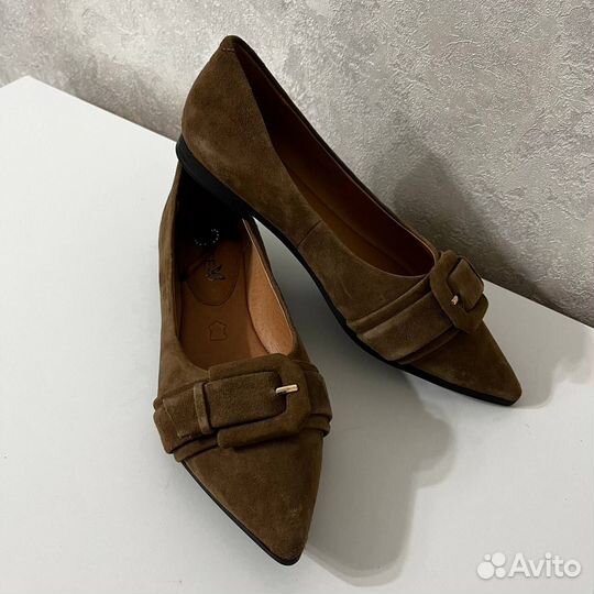 Балетки женские из натуральной замши 38 Размер