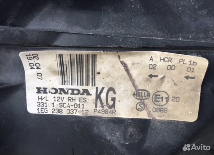 Фара правая honda cr-v