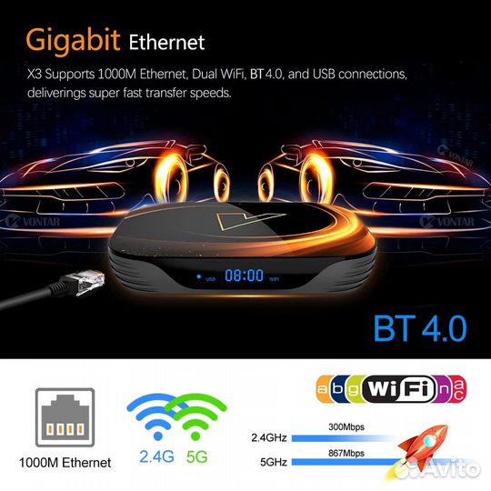 Тв-приставка Vontar X3 4/32 gb новая