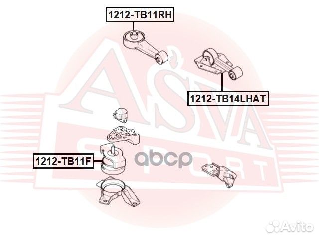 Опора двигателя 1212-TB14lhat asva