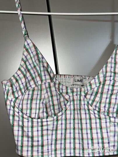 Рубашка + топ Lime в клетку