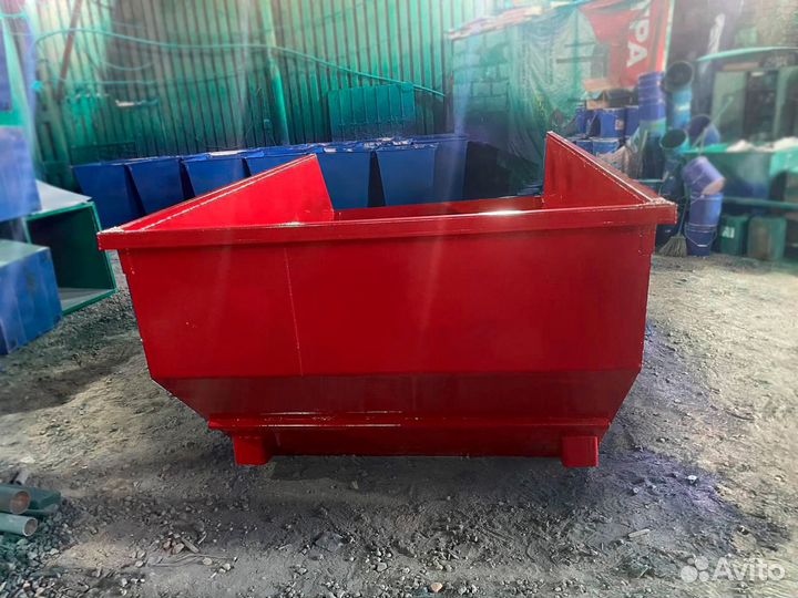 Бункер для мусора, контейнер 8 м3. Красный