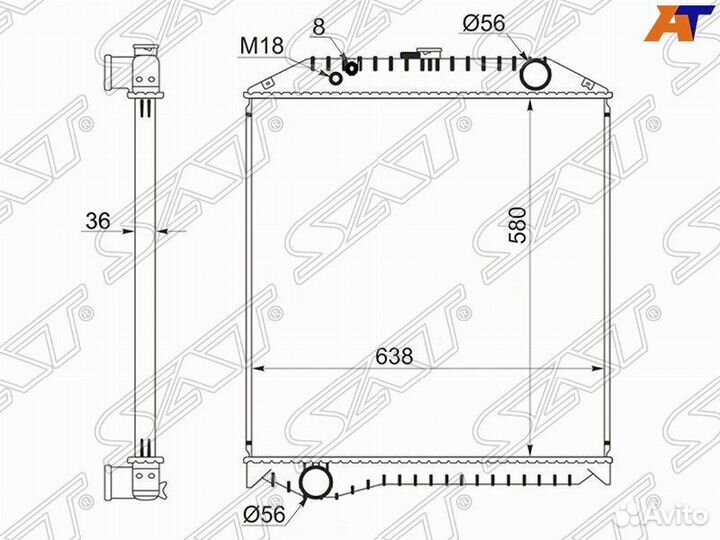 Радиатор Hino Ranger 1994-1999 HI0001 J08C