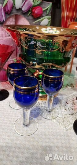 Рюмки кобальт, креманки