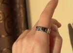 Кольцо серебряного цвета с гравировкой горы