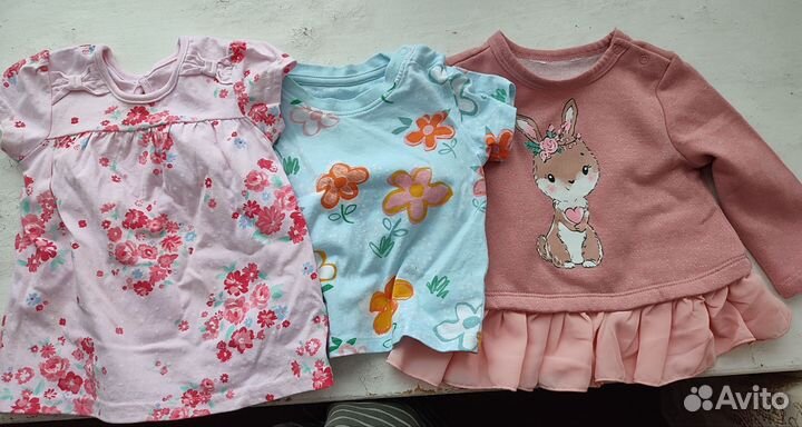 Одежда на девочку пакетом футболка платье 56 62