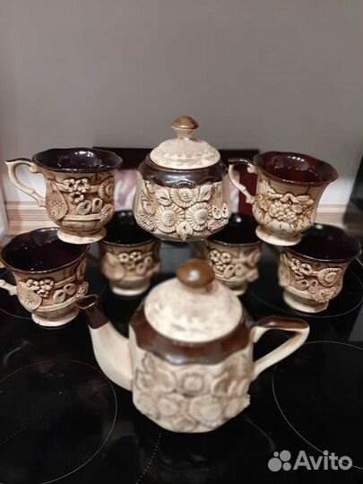 Сервиз чайный глиняный