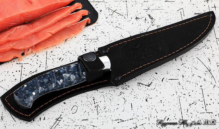 Нож Шеф № 5 сталь Х12мф рукоять акрил синий