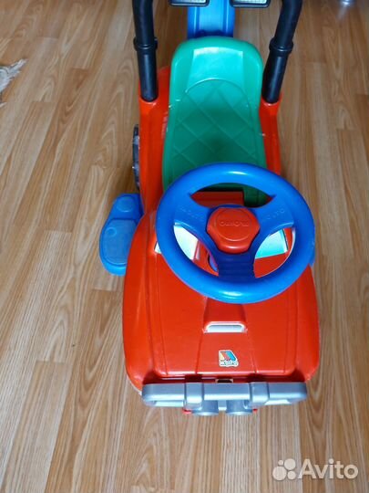 Детский автомобиль джип каталка с ручкой