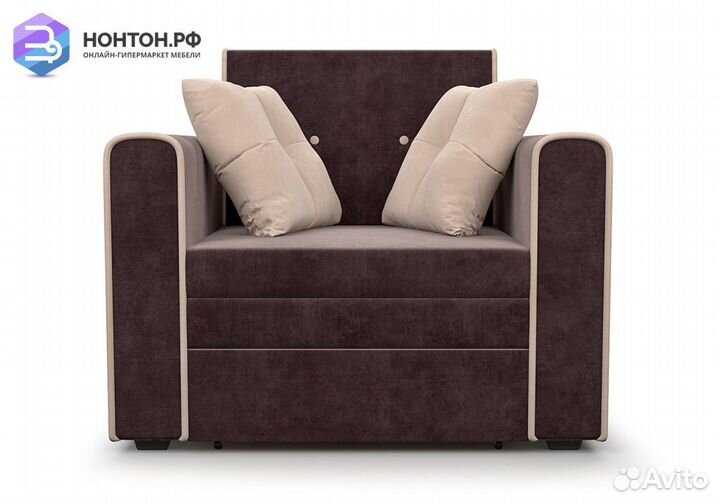 Кресло выкатное Санта микровельвет коричневый