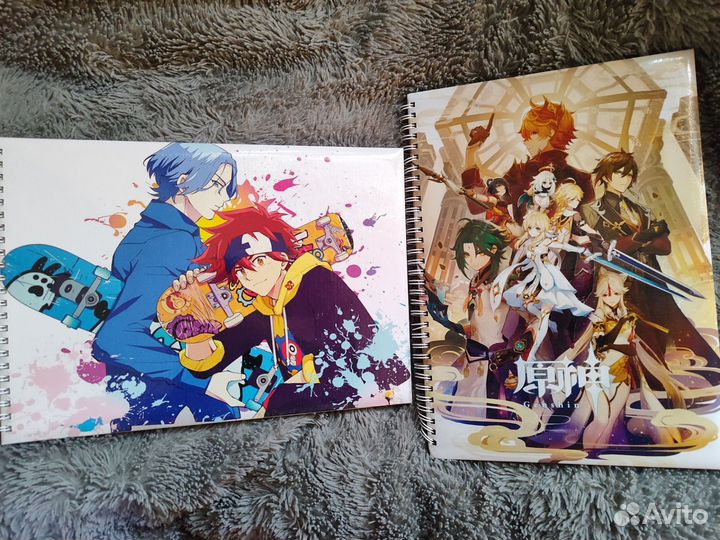 Альбомы/блокноты Геншин и Скейт Бесконечность