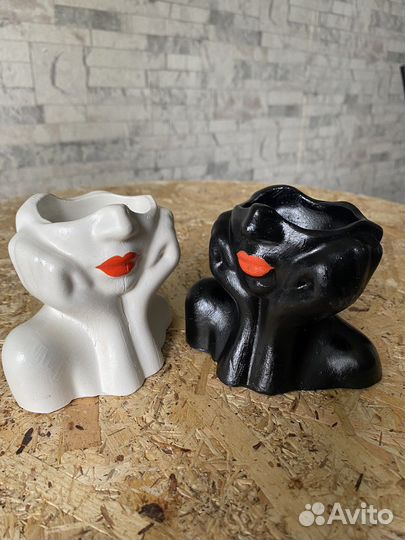 Ваза кашпо из гипса