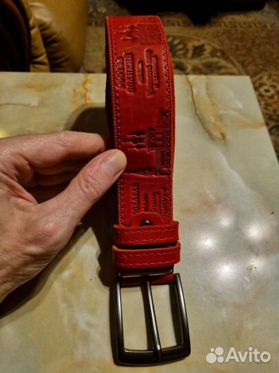 Мужской кожаный ремень ручной работы