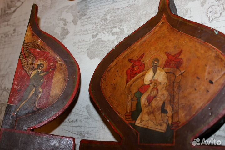 Икона Триптих складень Святая Троица 55*52*9