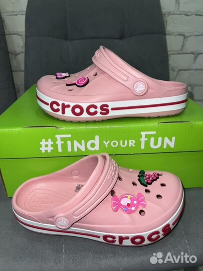 Сабо Crocs шлепанцы детские розовые 34/35