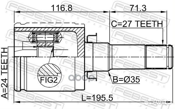 ШРУС внутренний cadillac NEW SRX 10-13 3211srxlf1