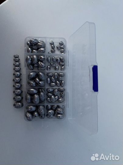 Набор рыболовных грузил оливка скользящая