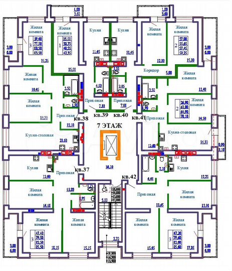 2-к. квартира, 59,3 м², 7/9 эт.
