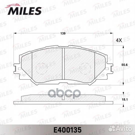 Колодки тормозные toyota auris 1.4-1.6 07- corolla