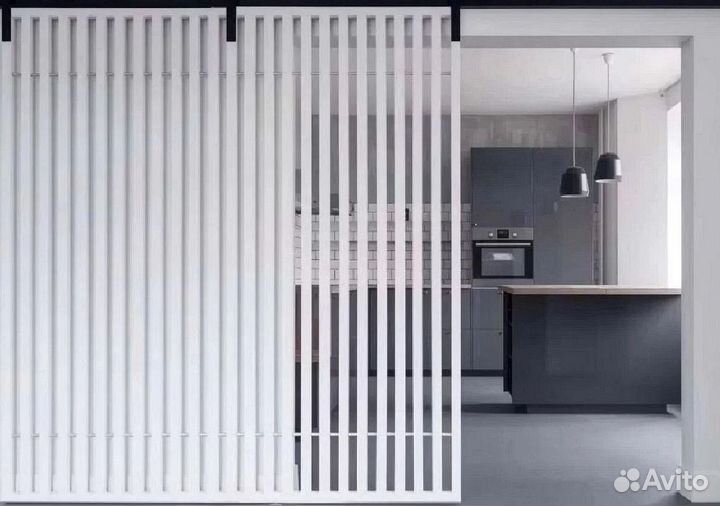 Реечные перегородки. Перегородки с рейками