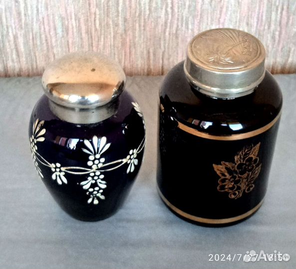 Чайницы кобальтовое стекло СССР