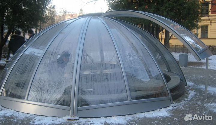 Остекление со стеклянным куполом