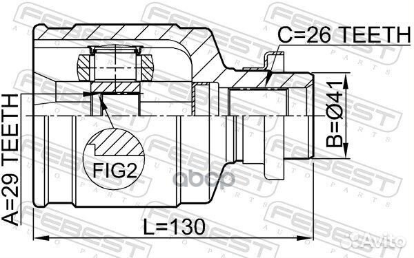 ШРУС внутренний перед прав 0411CU204WD Febest