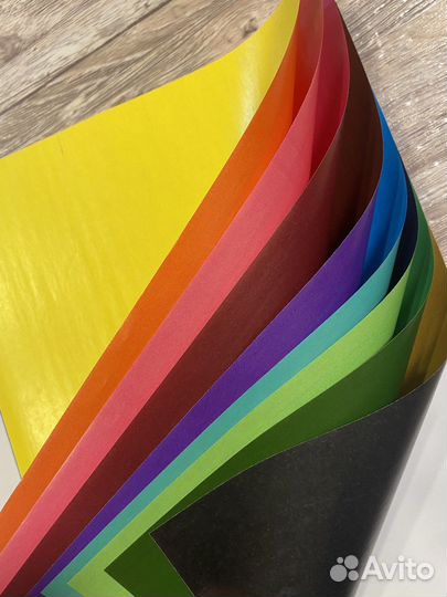 Цветная бумага А4, двухсторонняя, 8 листов