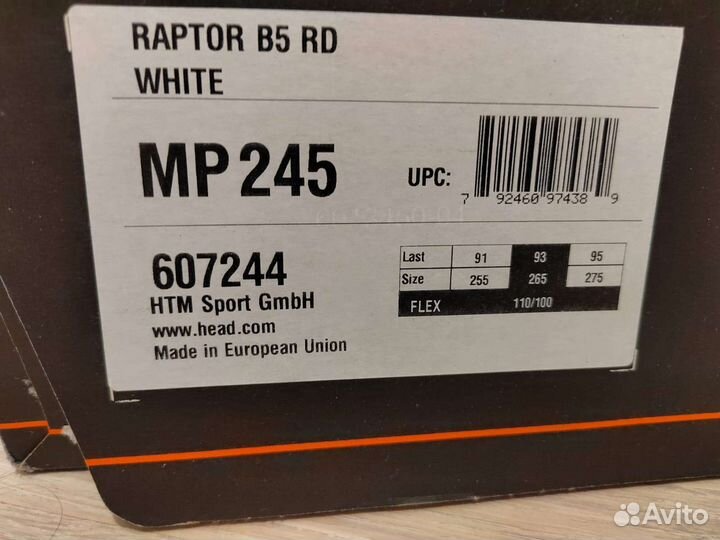 Горнолыжные ботинки head raptor