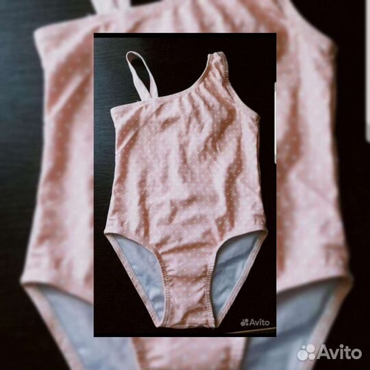 Купальник детский слитный в мелкий горошек