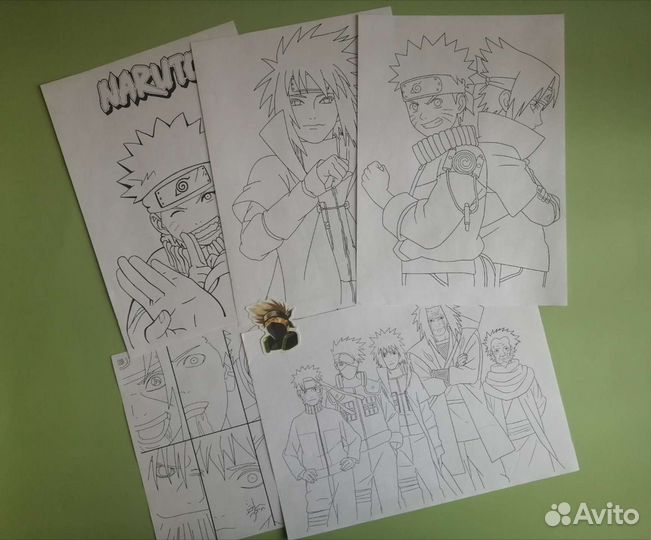 Постер/блокнот/ручка Naruto/Brawl Stars/Among Us