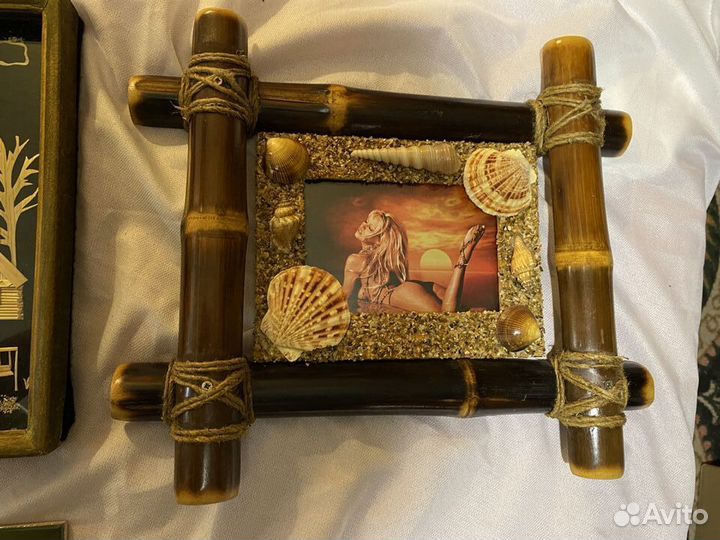 Настенное панно. Глина, бамбук, соломка,дерево