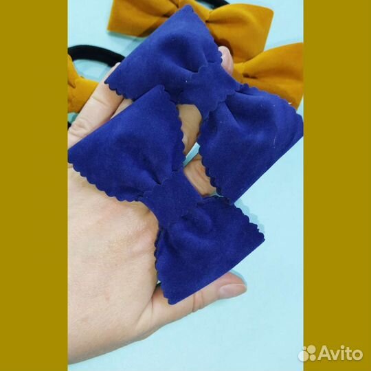 Детские бантики из замши