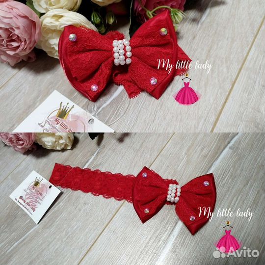 Красные повязки для девочки новые