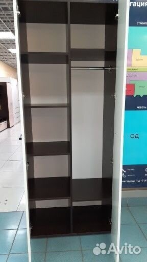 Шкаф 2-х ств 0,8 м Вегас венге/белый глянец