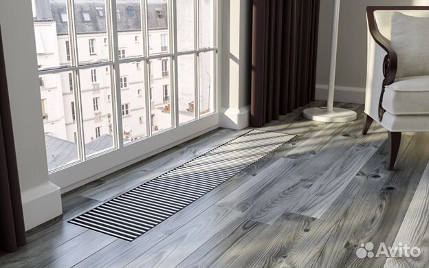 Конвектор отопления внутрипольный водяной новый