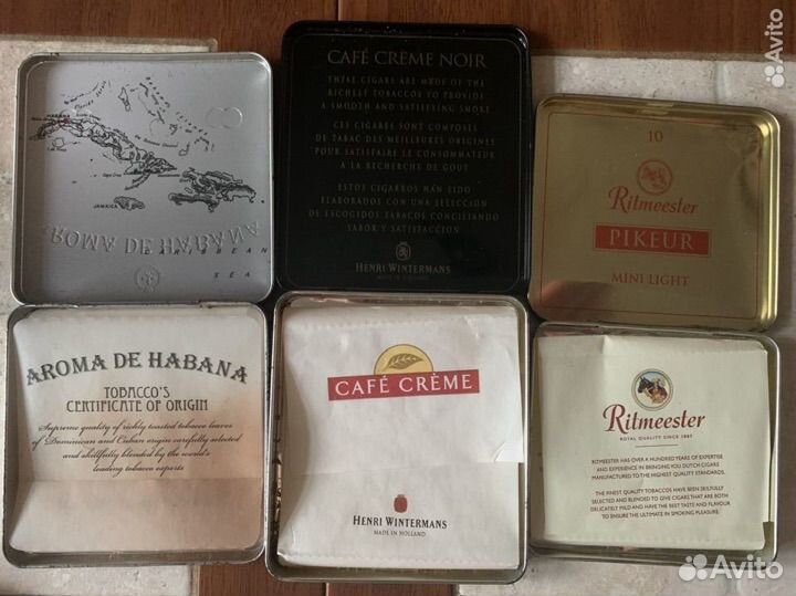 Металлические пустые пачки от сигар