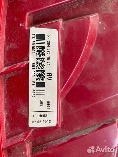 Фонарь задний левый mercedes w204 оригинал