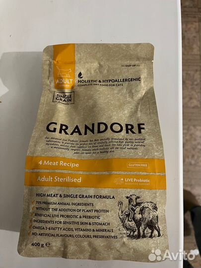 Корм для кошек grandorf 400 г