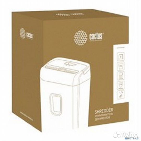 Cactus Шредер CS-SH-8-13-5X18 (секр.P-4) /фрагменты/8лист./13лтр./скрепки/скобы/пл.карты 1105409