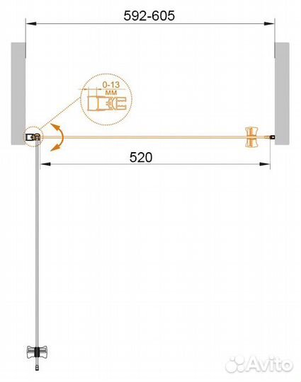 Душевая дверь в нишу Cezares ECO-O-B-1-60-P-Cr ст