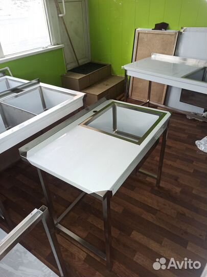 Стол с Мойкой 100x60 нержавеющая сталь