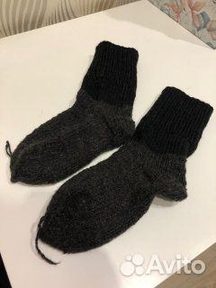 Носки ручной вязки шерстяные