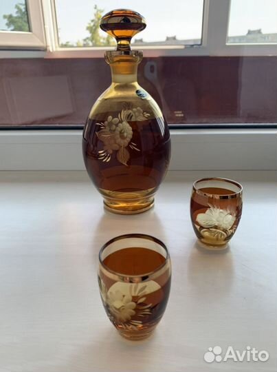 Штоф с рюмками 6 шт. Bohemia Чехия новый