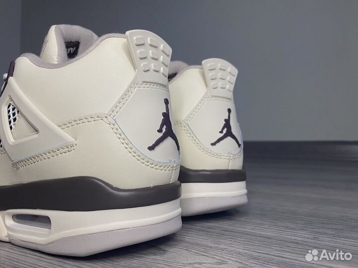 Nike Air Jordan 4 Beige Brown с мехом